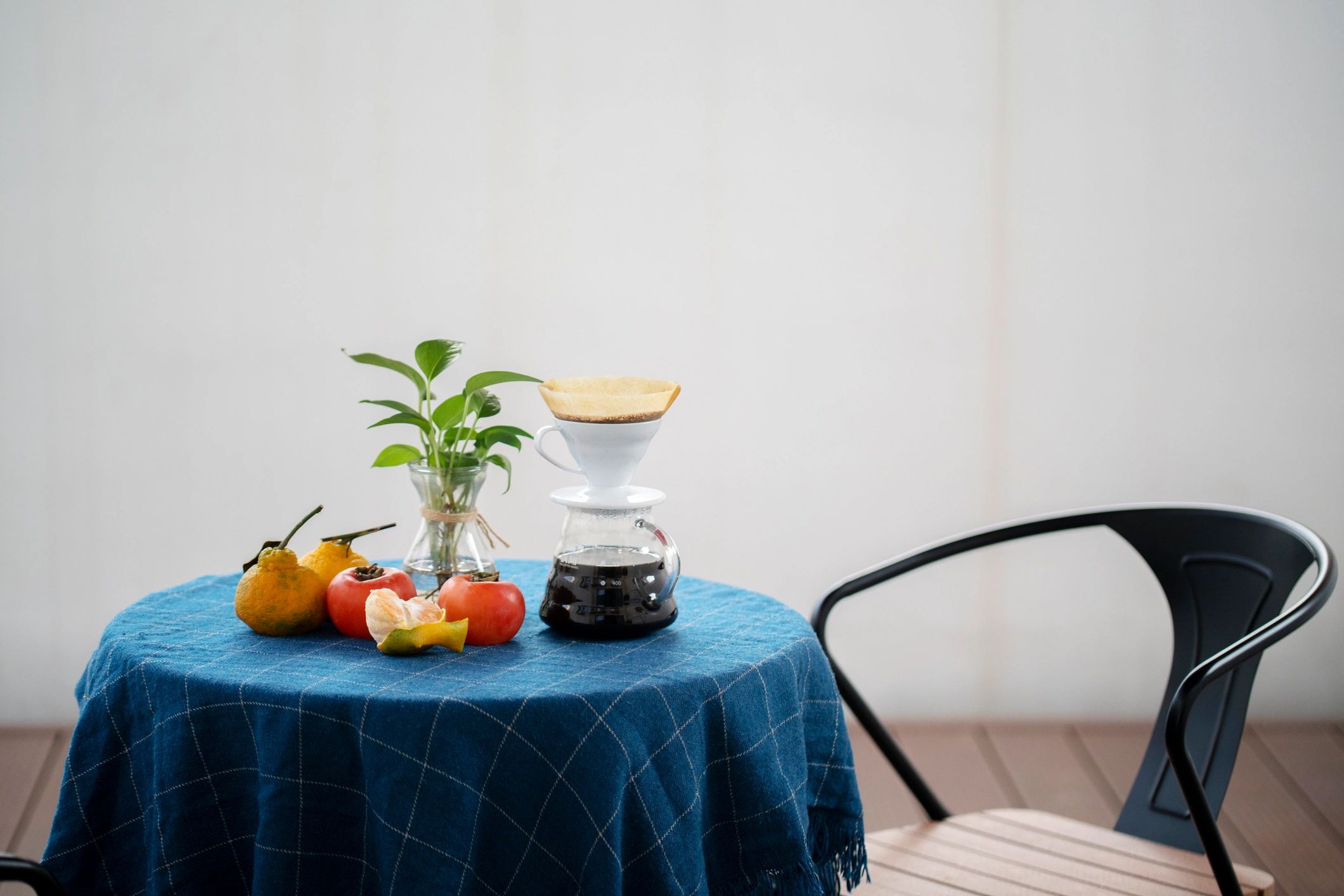 Coffee on a balcony table