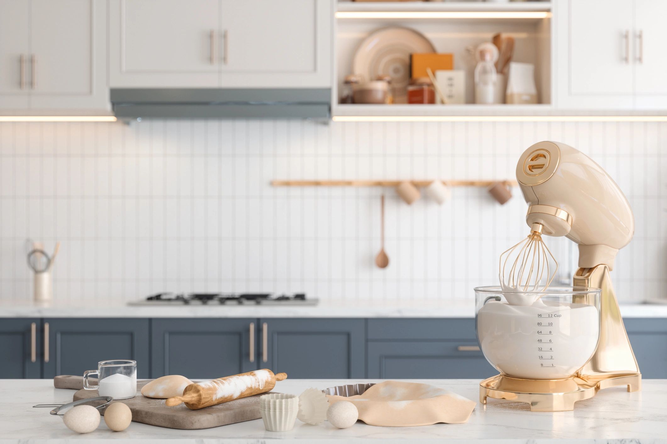 Stand mixer on a kitchen counter